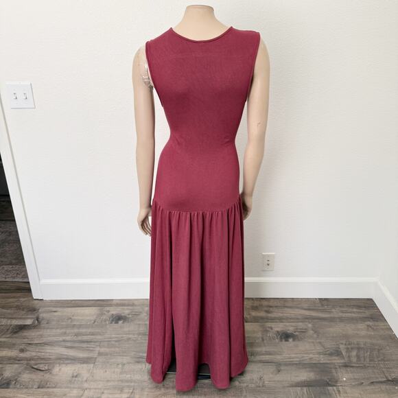 [Anthropologie] Daily Practice Red Sleeveless Drop Waist Maxi Dress Sz Medium M - Picture 3 of 11